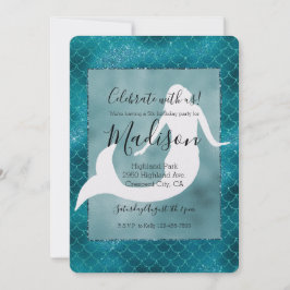 Blauwgroen Aqua Blue Glitter Sparkle Zeemeermin Kaart