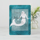 Blauwgroen Aqua Blue Glitter Sparkle Zeemeermin Kaart (Staand voorkant)