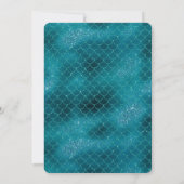 Blauwgroen Aqua Blue Glitter Sparkle Zeemeermin Kaart (Achterkant)
