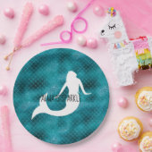 Blauwgroen Aqua Blue Glitter Sparkle Zeemeermin Papieren Bordje (Feest)