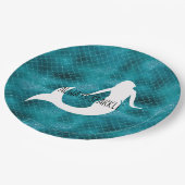 Blauwgroen Aqua Blue Glitter Sparkle Zeemeermin Papieren Bordje (Gekanteld)
