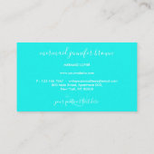 Blauwgroen Aqua Blue Green Tail Mermaid Visitekaartje (Achterkant)