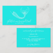 Blauwgroen Aqua Blue Green Tail Mermaid Visitekaartje (Voorkant / Achterkant)