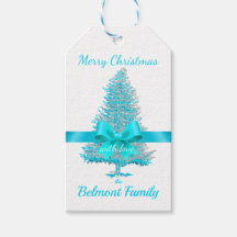 Blauwgroen Aqua Blue Holiday Tree Satin Bow Elegan