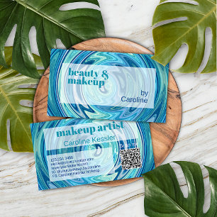 Blauwgroen Aqua Blue Jade Green Abstract Art Patro Visitekaartje