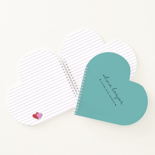 Blauwgroen Aqua Blue Letters voor Daughter Mam Jou Notitieboek (Binnen)