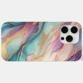 Blauwgroen Aqua Blue Paarse Roze Gouden Marmeren K Case-Mate iPhone Case (Achterkant (horizontaal))