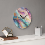 Blauwgroen Aqua Blue Paarse Roze Gouden Marmeren K Grote Klok<br><div class="desc">Voeg wat flair en verfijning toe aan uw muur met deze prachtige wandklok met een blauwgroen, aqua, blauw, paarse, roze en goudkleurig marmeren golfpatroon. Deze wandklok is gemaakt van hoogwaardig acryl dat duurzaam, lichtgewicht en gemakkelijk op te hangen is. U kunt kiezen uit verschillende maten en vormen om aan uw...</div>