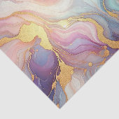 Blauwgroen Aqua Blue Paarse Roze Gouden Marmeren K Tissuepapier (Detail)