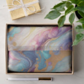 Blauwgroen Aqua Blue Paarse Roze Gouden Marmeren K Tissuepapier (Geschenk)