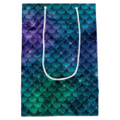 Blauwgroen Aqua Blue Paarse Sparkle Zeemeermin Medium Cadeauzakje (Achterkant)