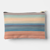 Blauwgroen Aqua Blue Peach Oranje Waterverf Stripe Etui (Achterkant)