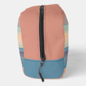 Blauwgroen Aqua Blue Peach Oranje Waterverf Stripe Toilettasje (Rechts)