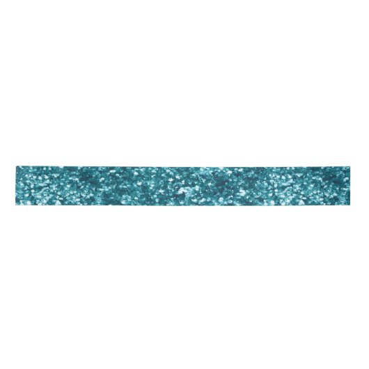 Blauwgroen Aqua Blue Sparkle Satijnen Lint (Voorkant)
