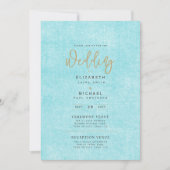 Blauwgroen Aqua Blue Wedding Instant Digital Downl Kaart (Voorkant)