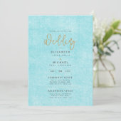 Blauwgroen Aqua Blue Wedding Instant Digital Downl Kaart (Staand voorkant)