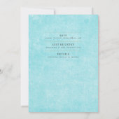 Blauwgroen Aqua Blue Wedding Instant Digital Downl Kaart (Achterkant)