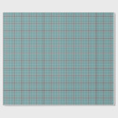 Blauwgroen Aqua Blue Zwart Tartan Plaid Cadeaupapier (Vlak)