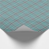 Blauwgroen Aqua Blue Zwart Tartan Plaid Cadeaupapier (Hoek)