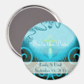 Blauwgroen Aqua Calla Lily sparen de Magnet van de (Voorkant / Achterkant)