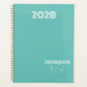 Blauwgroen Aqua familienaam Planner (Voorkant)