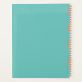 Blauwgroen Aqua familienaam Planner (Achterkant)