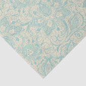Blauwgroen Aqua Floral Lace Tissue Paper Tissuepapier (Detail)