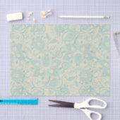 Blauwgroen Aqua Floral Lace Tissue Paper Tissuepapier (Craft)