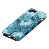 Blauwgroen Aqua Floral Toile Fabric nr. 4 Case-Mate iPhone Case (Onderkant)