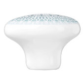 Blauwgroen Aqua Geometric Mandala Ceramic Knob. Keramische Knop (Zijkant)