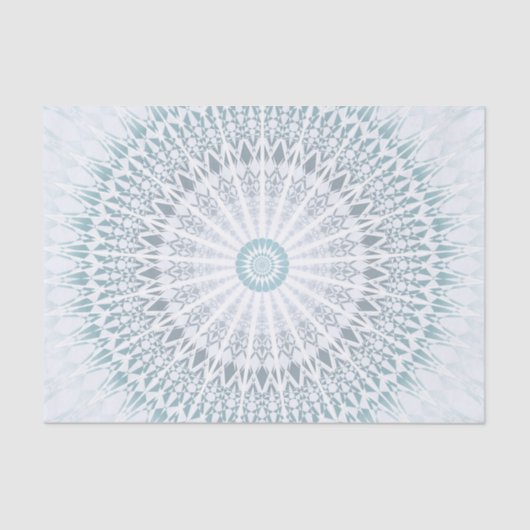 Blauwgroen Aqua Geometric Mandala Tissuepapier (Voorkant)