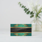 Blauwgroen Aqua Glitter Sequin Disco Glitz Visitek Visitekaartje (Staand voorkant)