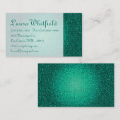 Blauwgroen Aqua Glitter Sequin Disco Glitz Visitek Visitekaartje (Voorkant / Achterkant)
