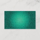 Blauwgroen Aqua Glitter Sequin Disco Glitz Visitek Visitekaartje (Achterkant)