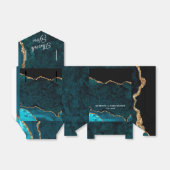 Blauwgroen Aqua Gold Glitter Agate Wedding Bedankdoosjes (Uitgevouwen)