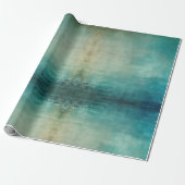 Blauwgroen Aqua Green Texture Cadeaupapier (Uitgerold)