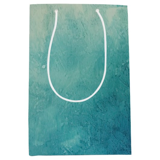Blauwgroen Aqua Green Texture Medium Cadeauzakje (Voorkant)