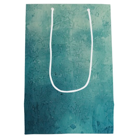 Blauwgroen Aqua Green Texture Medium Cadeauzakje (Achterkant)