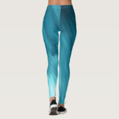 Blauwgroen aqua groene abstracte kunst leggings (Achterkant)