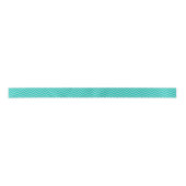 Blauwgroen Aqua Large Chevron ZigZag Pattern Satijnen Lint (Voorkant)