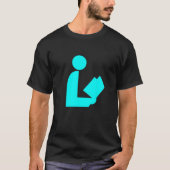 Blauwgroen Aqua Library Road Sign Librarian Summer T-shirt (Voorkant)