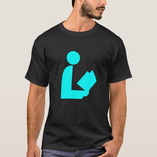 Blauwgroen Aqua Library Road Sign Librarian Summer T-shirt (Voorkant)