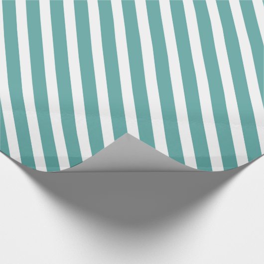 Blauwgroen Aqua Mint Green White Stripes Vrijgezel Cadeaupapier (Hoek)