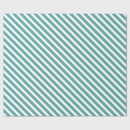 Blauwgroen Aqua Mint Green White Stripes Vrijgezel Cadeaupapier (Vlak)