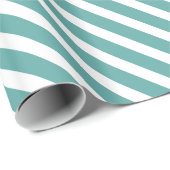 Blauwgroen Aqua Mint Green White Stripes Vrijgezel Cadeaupapier (Rol Hoek)