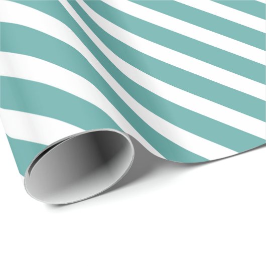 Blauwgroen Aqua Mint Green White Stripes Vrijgezel Cadeaupapier (Rol Hoek)