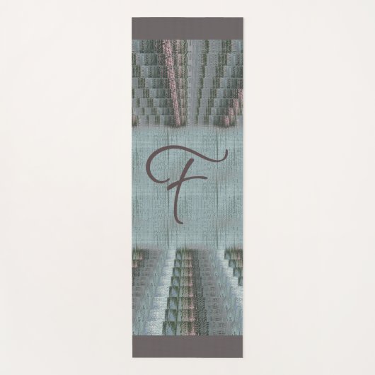 Blauwgroen Aqua Mint Roze Blush Earth Tones Canvas Yogamat (Voorkant)