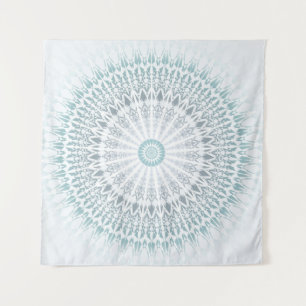 Blauwgroen Aqua Modern Geometric Mandala Wandkleed