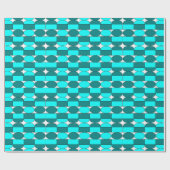 Blauwgroen Aqua Modern Geometrisch Patroon Cadeaupapier (Vlak)