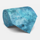 Blauwgroen Aqua Ombre Tie-kleurstof Stropdas (Opgerold)